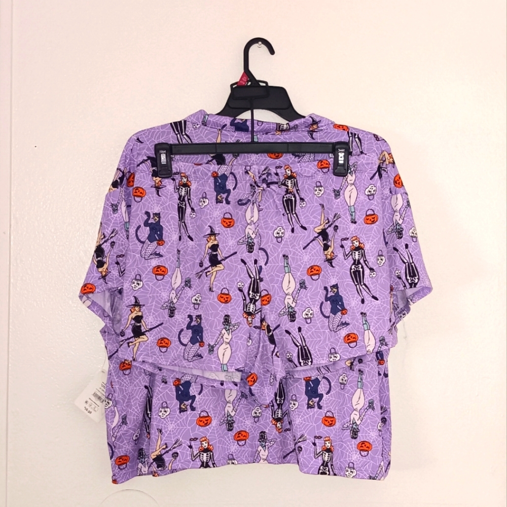 Purple Halloween-Themed Women's Pajama Set - Picture 4 of 4